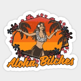 Aloha Surfer Beach Hawaii Girl Sticker